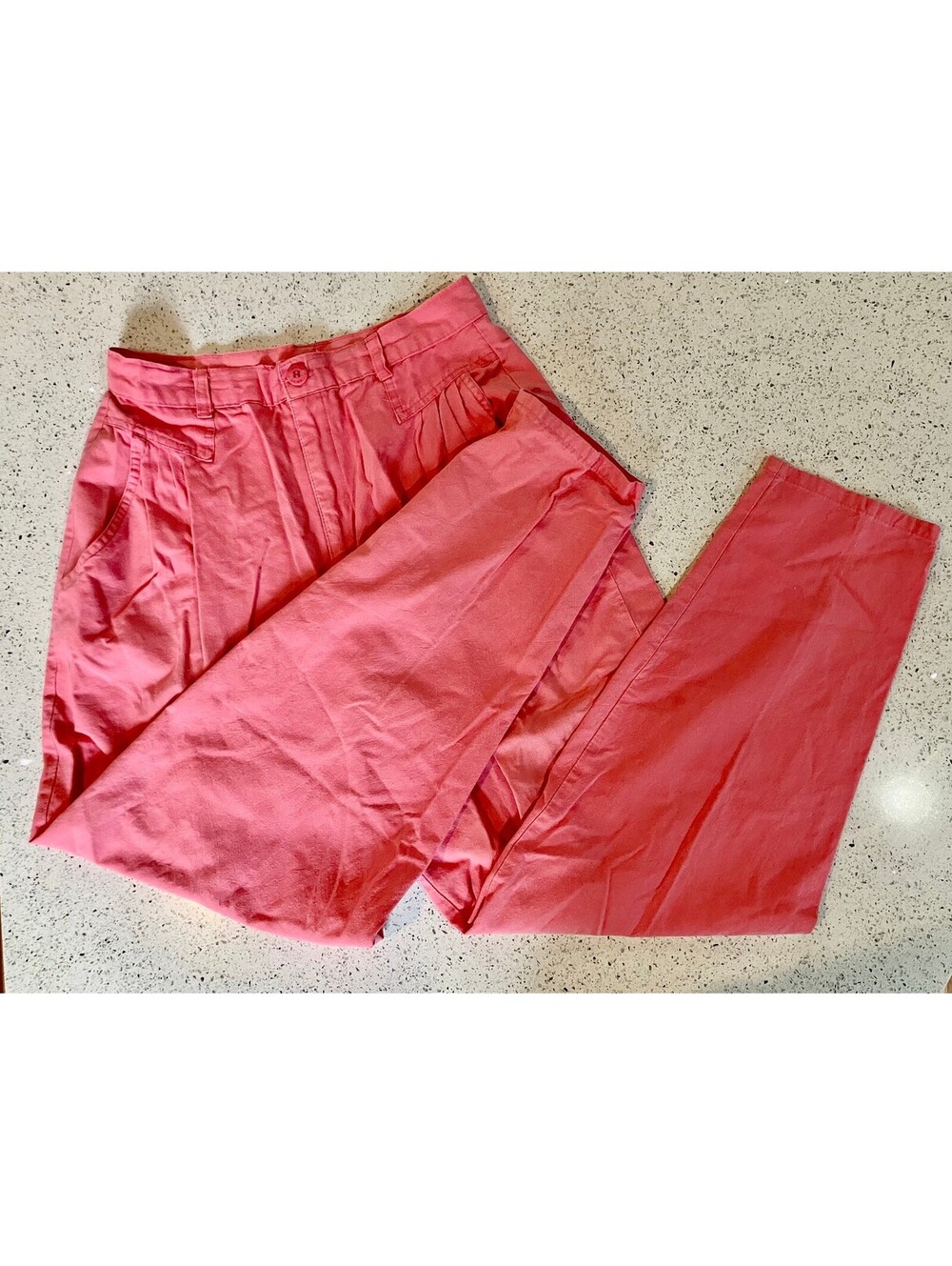 Vintage 1980s Cherokee Coral Pink Pleated Trousers
